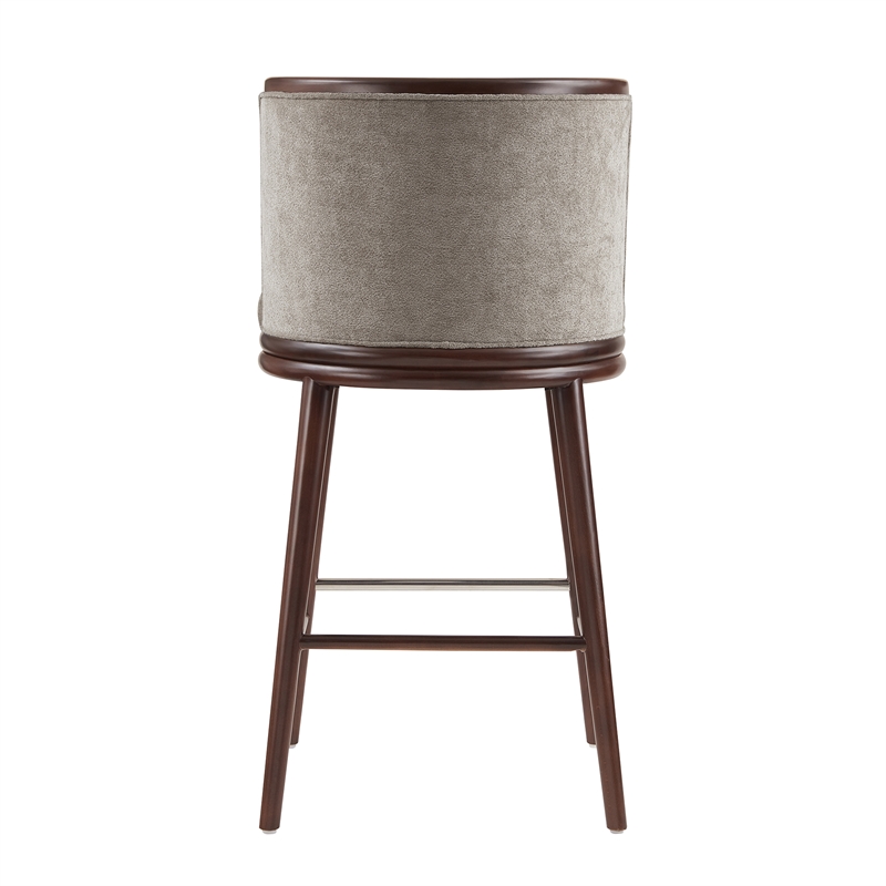Evalyn Modern Wood Upholstered Barstool in Dove