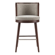 Evalyn Modern Wood Upholstered Barstool in Dove