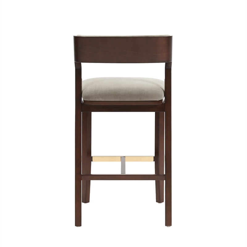 Patricia Modern Wood Upholstered Barstool in Linen
