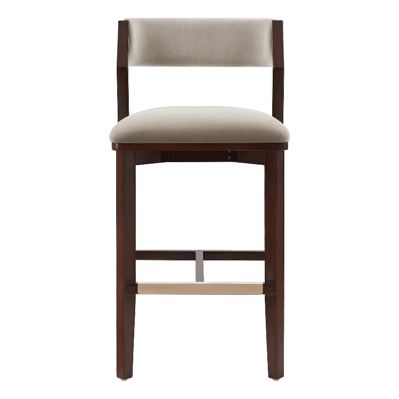 Patricia Modern Wood Upholstered Barstool in Linen