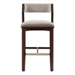 Patricia Modern Wood Upholstered Barstool in Linen