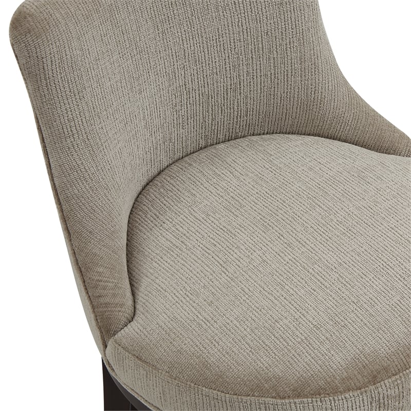 Lucia Modern Wood Chenille Counter Stool in Taupe