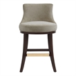 Lucia Modern Wood Chenille Counter Stool in Taupe