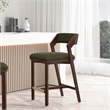 Patricia Modern Wood Upholstered Counter Stool in Turtle Green