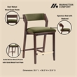 Patricia Modern Wood Upholstered Counter Stool in Turtle Green
