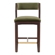 Patricia Modern Wood Upholstered Counter Stool in Turtle Green