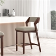 Patricia Modern Wood Upholstered Counter Stool in Linen