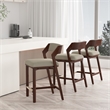 Patricia Modern Wood Upholstered Counter Stool in Linen