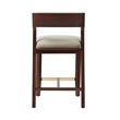 Patricia Modern Wood Upholstered Counter Stool in Linen