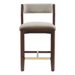 Patricia Modern Wood Upholstered Counter Stool in Linen