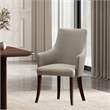 Connie Modern Wood Vegan Leather and Velvet Armchair in Light Gray