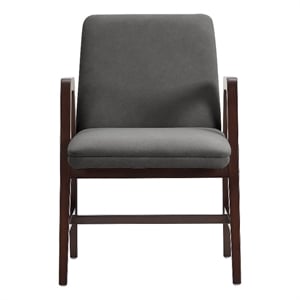Stella Modern Wood Velvet Armchair in Graphite