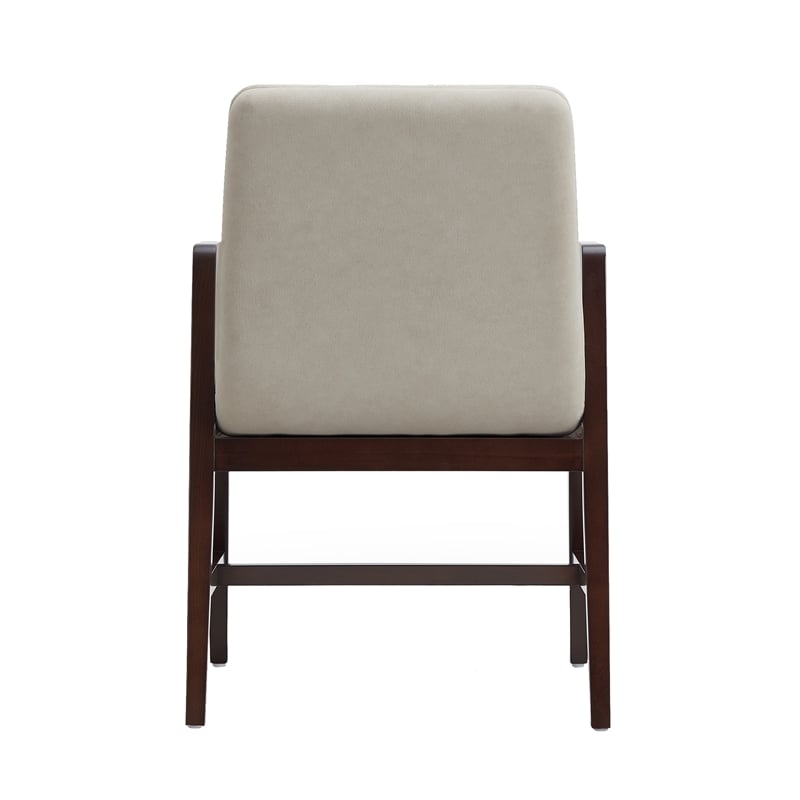 Stella Modern Wood Velvet Armchair in Champagne