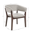 Blake Modern Wood Faux Mohair Armchair in Greige