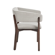 Blake Modern Wood Faux Mohair Armchair in Greige