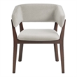 Blake Modern Wood Faux Mohair Armchair in Greige