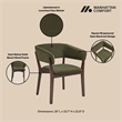 Blake Modern Wood Faux Mohair Armchair in Green