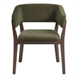 Blake Modern Wood Faux Mohair Armchair in Green