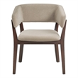 Blake Modern Wood Faux Mohair Armchair in Natural