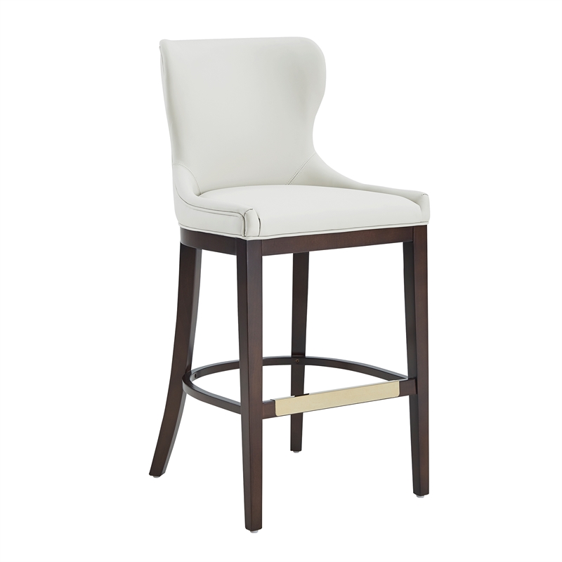 Blair Modern Wood Upholstered Barstool in White - Set of 2
