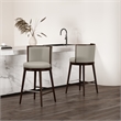 Evalyn Modern Wood Upholstered Barstool in Stone - Set of 2