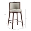 Evalyn Modern Wood Upholstered Barstool in Stone - Set of 2