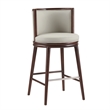 Evalyn Modern Wood Upholstered Barstool in Stone - Set of 2