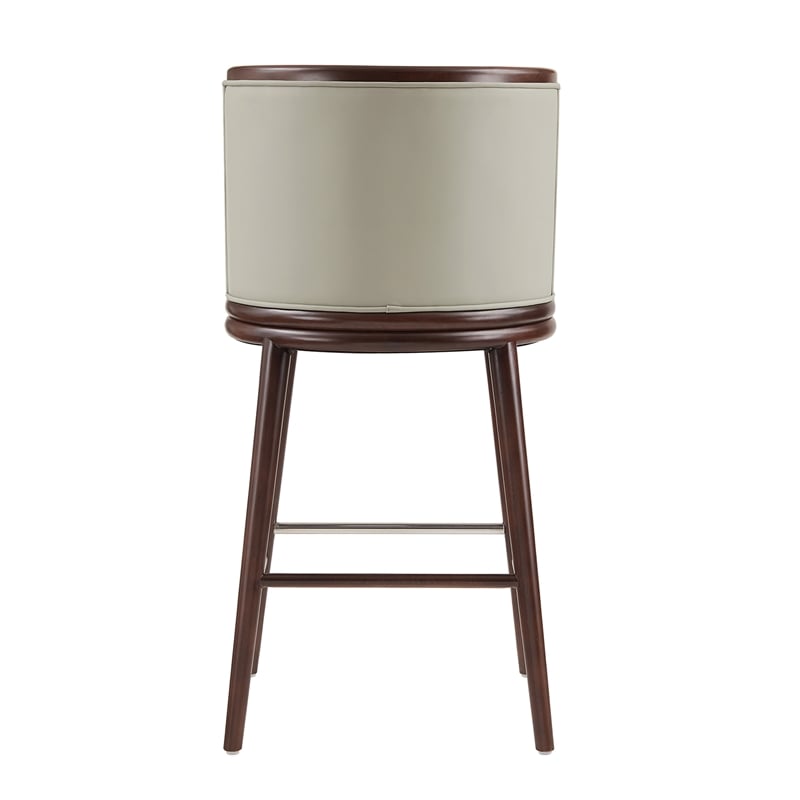 Evalyn Modern Wood Upholstered Barstool in Stone - Set of 2