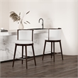 Evalyn Modern Wood Upholstered Barstool in White - Set of 2