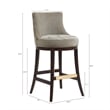 Lucia Modern Wood Upholstered Chenille Barstool in Taupe - Set of 2