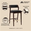 Patricia Modern Wood Upholstered Barstool in Black - Set of 2
