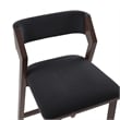 Patricia Modern Wood Upholstered Barstool in Black - Set of 2