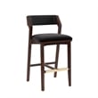 Patricia Modern Wood Upholstered Barstool in Black - Set of 2