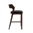 Patricia Modern Wood Upholstered Barstool in Black - Set of 2