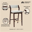 Patricia Modern Wood Upholstered Barstool in White Glacier - Set of 2