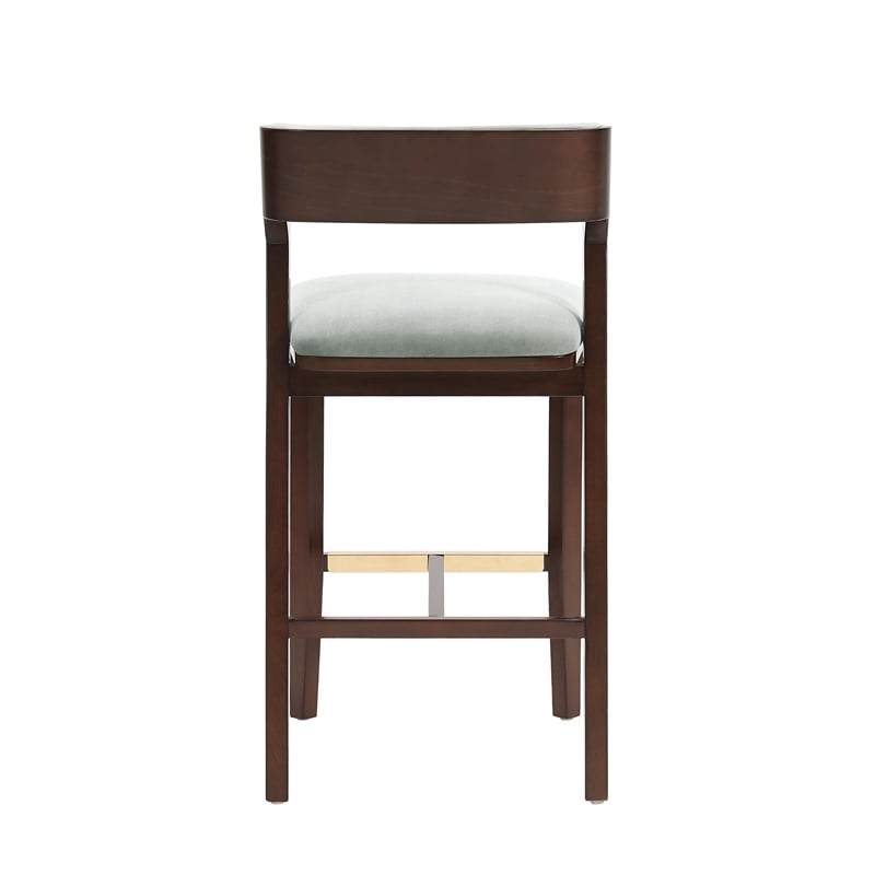 Patricia Modern Wood Upholstered Barstool in White Glacier - Set of 2