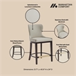 Blair Modern Wood Upholstered Counter Stool in Stone - Set of 2