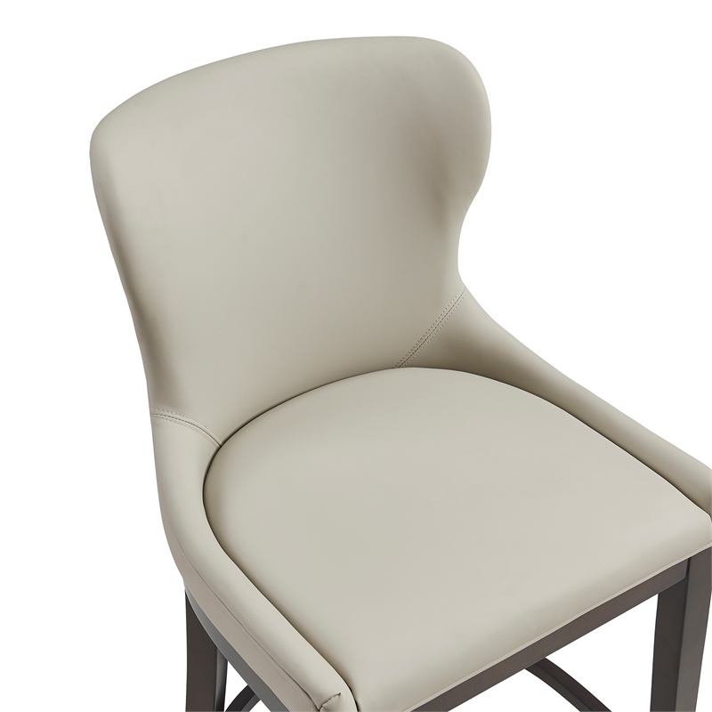 Blair Modern Wood Upholstered Counter Stool in Stone - Set of 2
