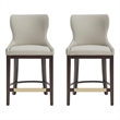 Blair Modern Wood Upholstered Counter Stool in Stone - Set of 2