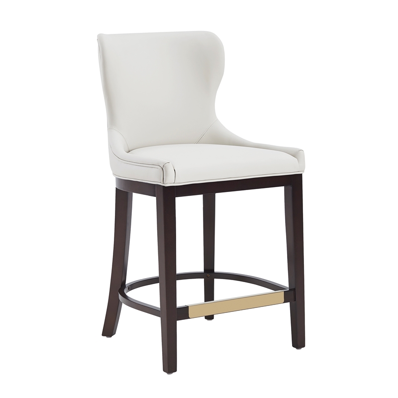 Blair Modern Wood Upholstered Counter Stool in White - Set of 2