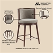 Evalyn Modern Wood Upholstered Counter Stool in Cream - Set of 2