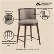 Evalyn Modern Wood Upholstered Counter Stool in Taupe - Set of 2