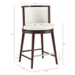 Evalyn Modern Wood Upholstered Counter Stool in White - Set of 2
