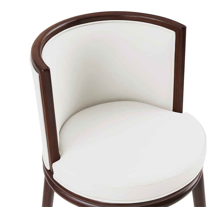Evalyn Modern Wood Upholstered Counter Stool in White - Set of 2