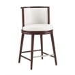 Evalyn Modern Wood Upholstered Counter Stool in White - Set of 2