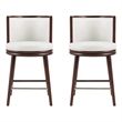 Evalyn Modern Wood Upholstered Counter Stool in White - Set of 2