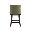 Lucia Modern Wood Chenille Counter Stool in Leaf Green - Set of 2