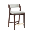 Patricia Modern Wood Upholstered Counter Stool in White Glacier - Set of 2