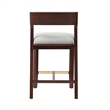 Patricia Modern Wood Upholstered Counter Stool in White Glacier - Set of 2