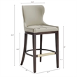 Blair Modern Wood Upholstered Barstool in Stone - Set of 3